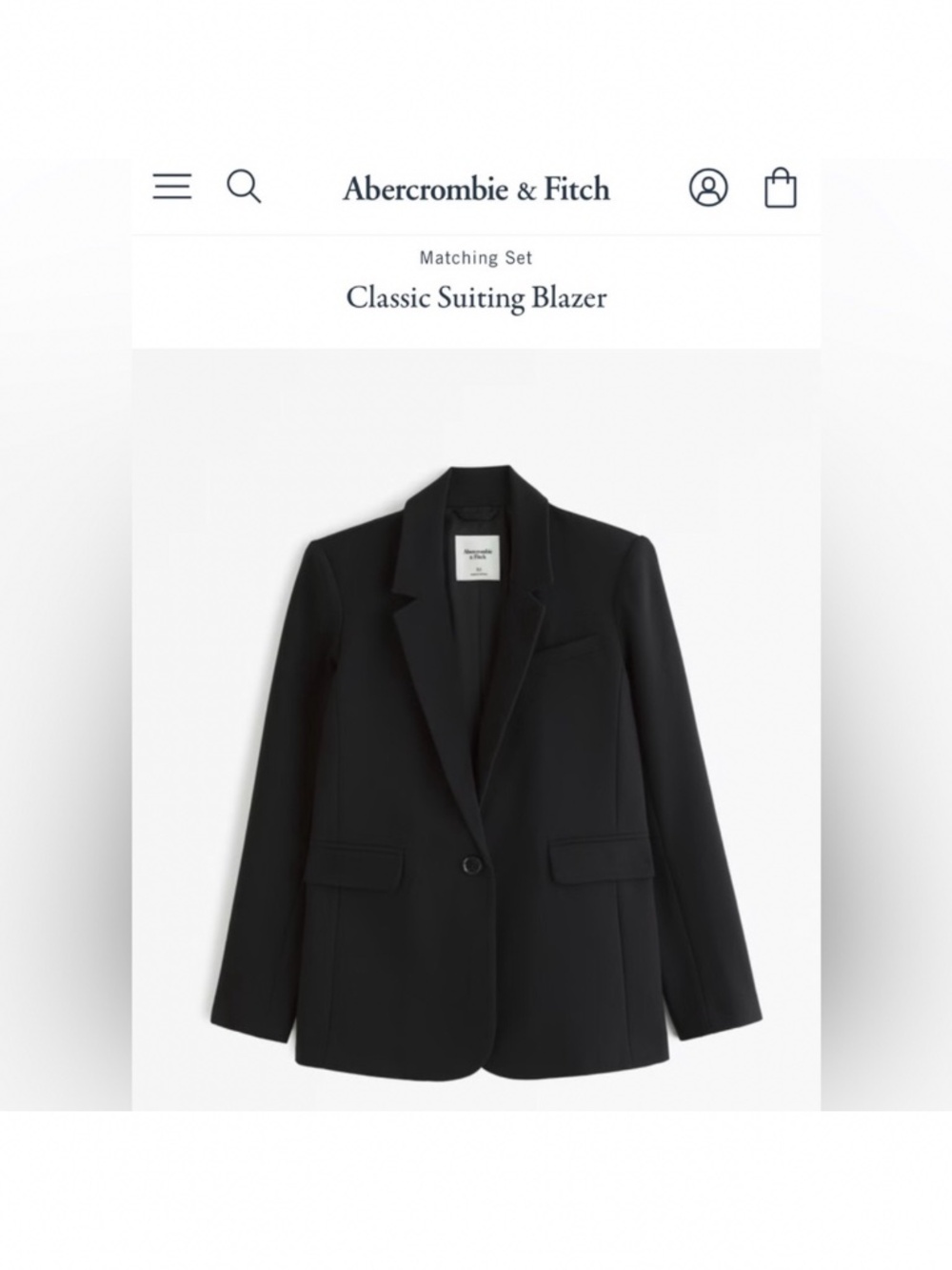 Abercrombie & Fitch Classic Suiting Blazer. Large.